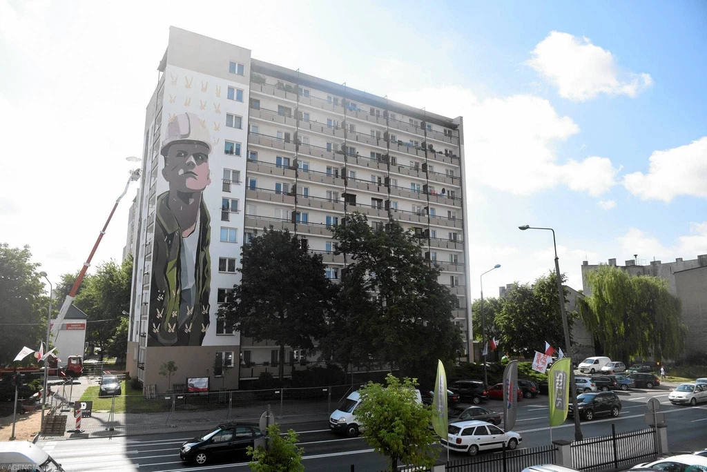 Mural upamiętniający wydarzenia Radomskiego Czerwca w 1976 roku