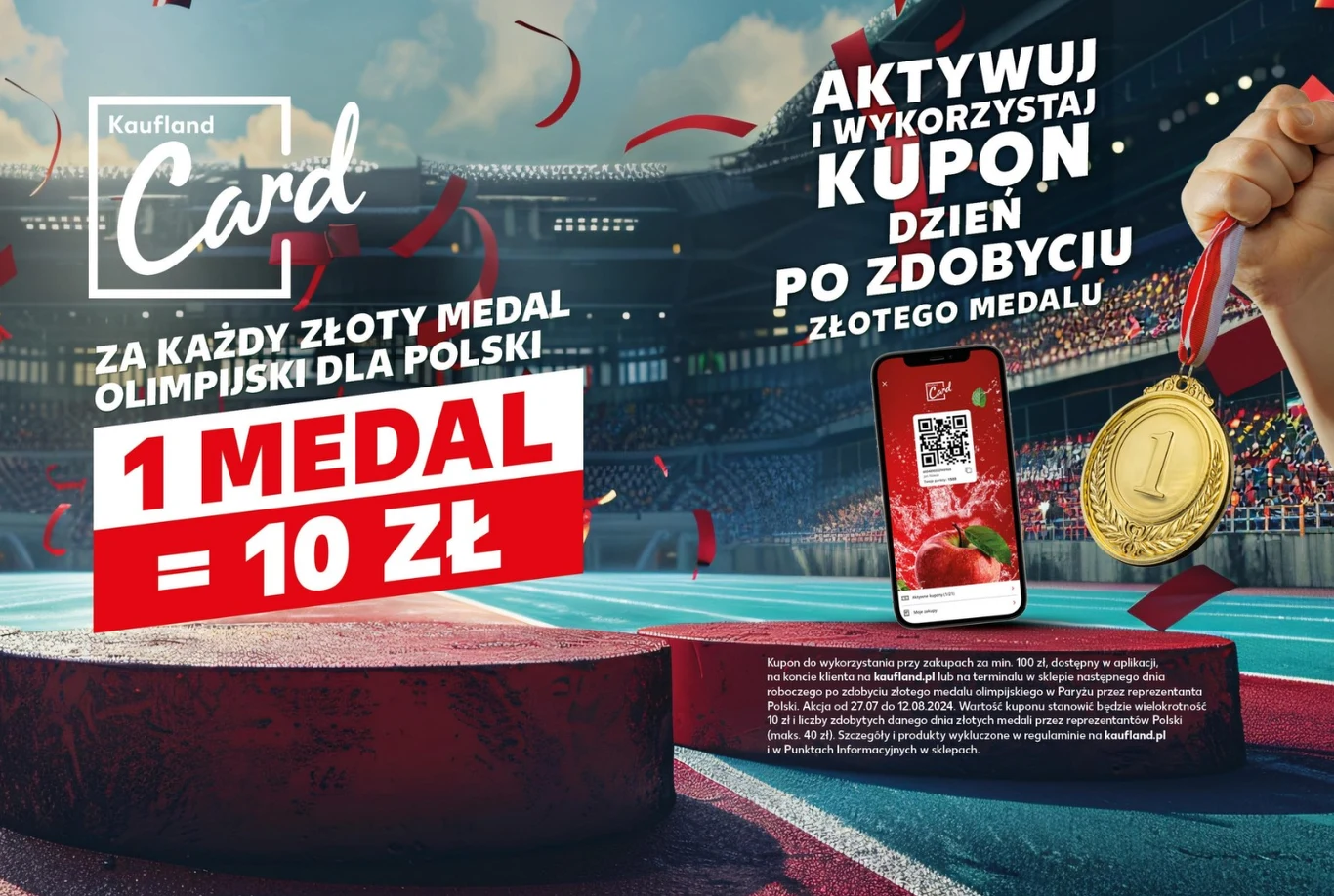 Złoty medal to 10 zł zniżki w Kauflandzie! Złoty medal to 10 zł zniżki w Kauflandzie!