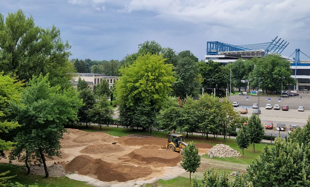 Krakowskie Marsyard w trakcie budowy. Tutaj mają zmagać się łaziki w ramach European Rover Challenge.