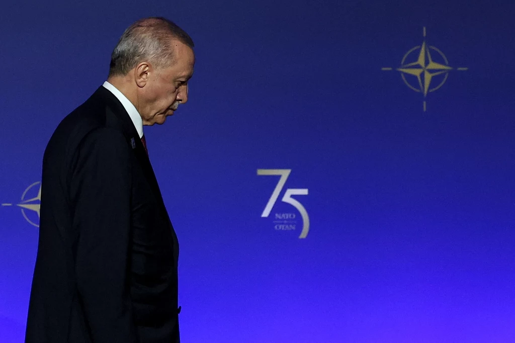Prezydent Turcji Recep Tayyip Erdogan na szczycie NATO Prezydent Turcji Recep Tayyip Erdogan na szczycie NATO