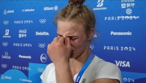 Angelika Szymańska po przegranej walce w kategorii 63 kg podczas 2. rundy turnieju judo z Meksykanką Priscą Acalaraz Aviti