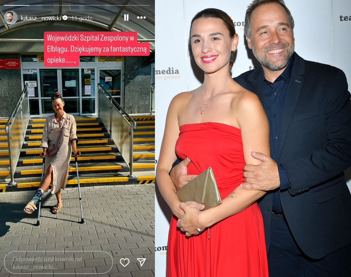 Żona Łukasza Nowickiego nabawiła się kontuzji na urlopie