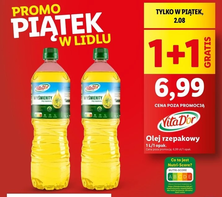Olej 1+1 gratis w Lidlu! 
