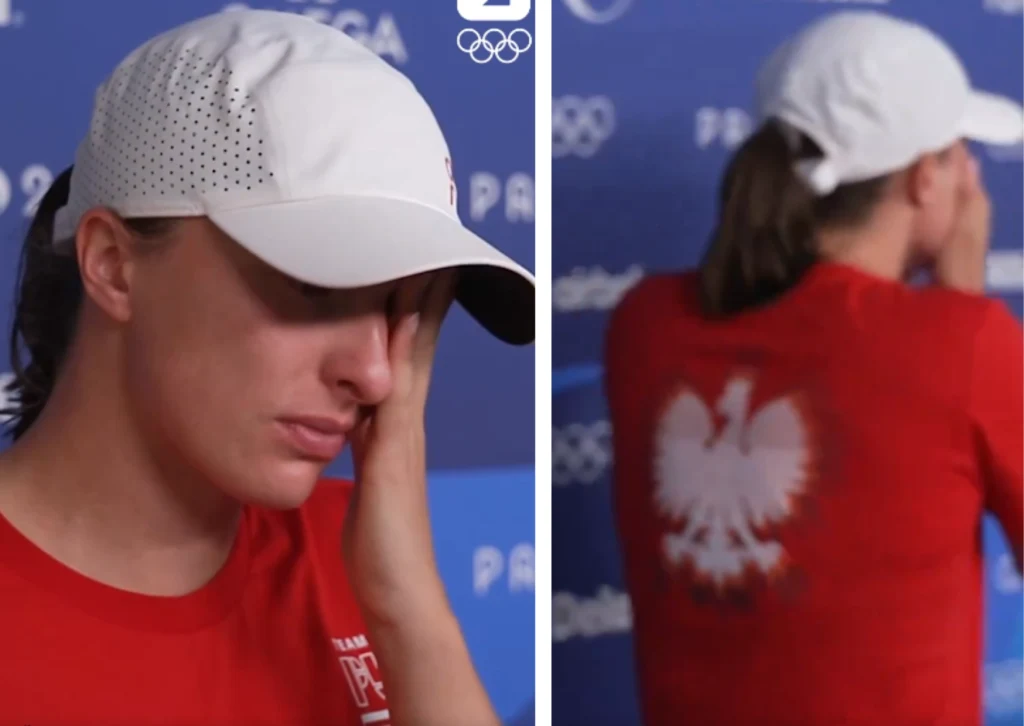 Iga Świątek nie mogła powstrzymać łez po porażce w półfinale igrzysk Iga Świątek nie mogła powstrzymać łez po porażce w półfinale igrzysk