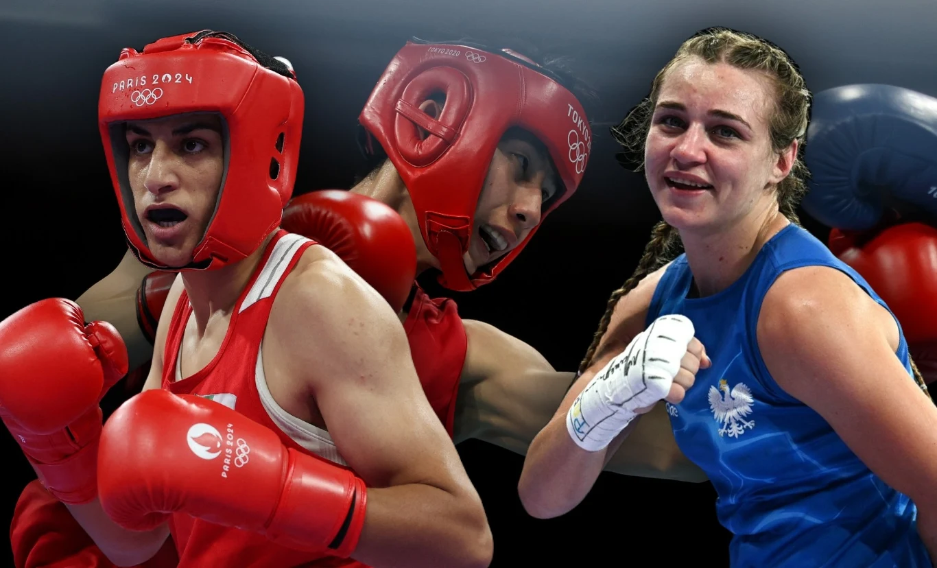 Od lewej: Imane Khelif z Algierii, Lin Yu-Ting z Tajwanu oraz Julia Szeremeta Od lewej: Imane Khelif z Algierii, Lin Yu-Ting z Tajwanu oraz Julia Szeremeta