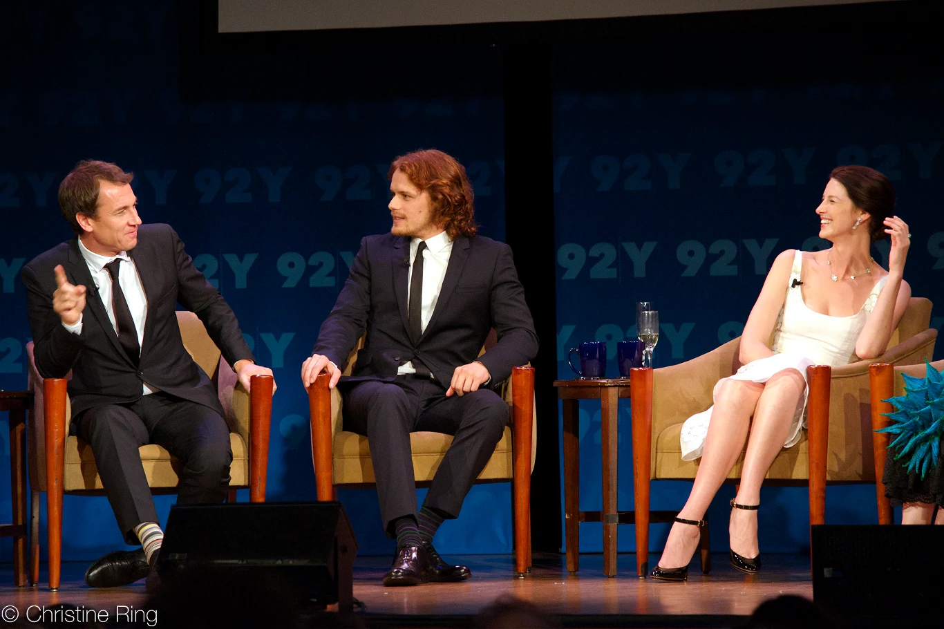 Tobias Menzies, Sam Heughan i Caitriona Balfe na premierze serialu w Nowym Jorku Tobias Menzies, Sam Heughan i Caitriona Balfe na premierze serialu w Nowym Jorku