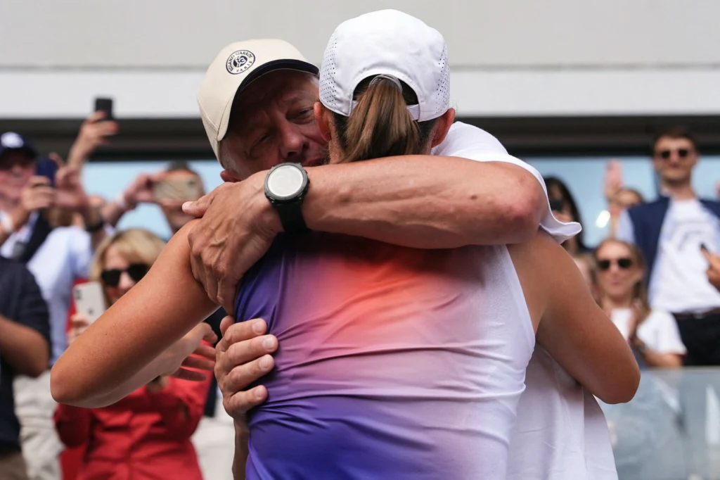 Iga Świątek i jej ojciec Tomasz Świątek Iga Świątek i jej ojciec Tomasz Świątek