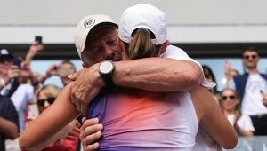 Iga Świątek i jej ojciec Tomasz Świątek