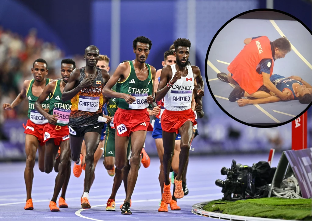 W trakcie rywalizacji mężczyzn na 10 000 m doszło do przykrych scen
