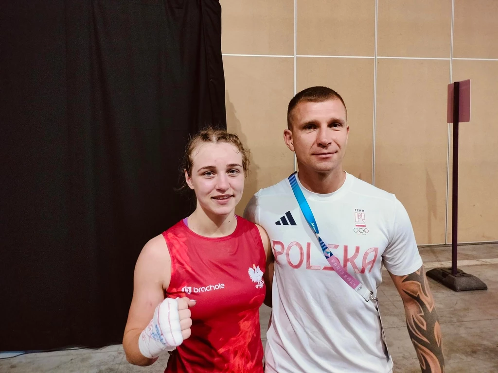 Trener Tomasz Dylak i Julia Szeremeta