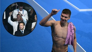 Emmanuel Macron podziwiał w akcji Leona Marchanda