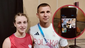 Tomasz Dylak i Julia Szeremeta. W ramce inspiracja trenera, którą ma w telefonie