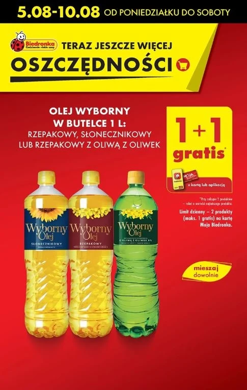 Biedronka oferuje olej w gratisie! Biedronka oferuje olej w gratisie!