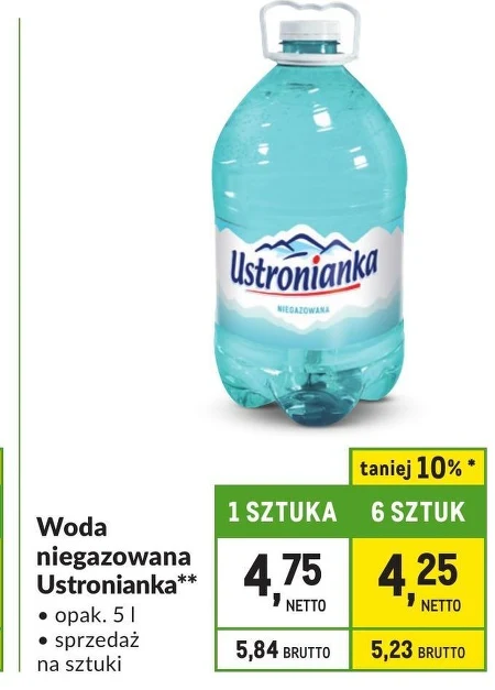 Ustronianka Woda źródlana niegazowana 5 l