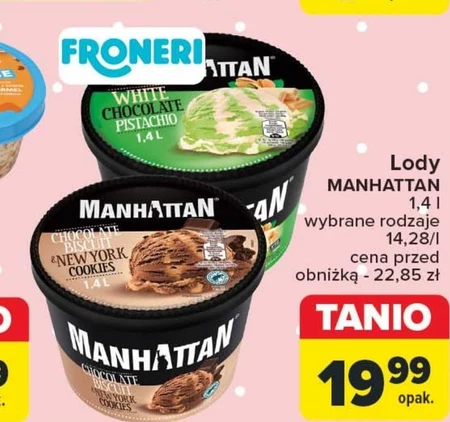 Manhattan Lody z serkiem twarogowym i lody pomarańczowe 1400 ml