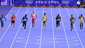 Olimpijski debiut Alberta Komańskiego, Polak na szóstym torze. I za plecami wszystkich rywali