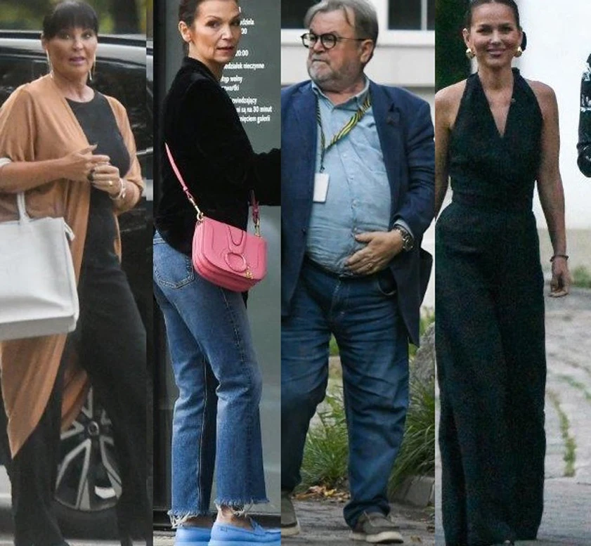 Iwona Pavlović, Olga Bończyk, Edward Miszczak i Paulina Sykut-Jeżyna w drodze na sekretne spotkanie ekipy "TzG"