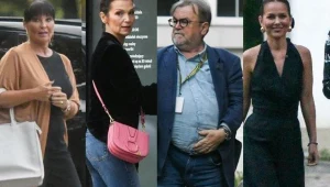 Iwona Pavlović, Olga Bończyk, Edward Miszczak i Paulina Sykut-Jeżyna w drodze na sekretne spotkanie ekipy "TzG"