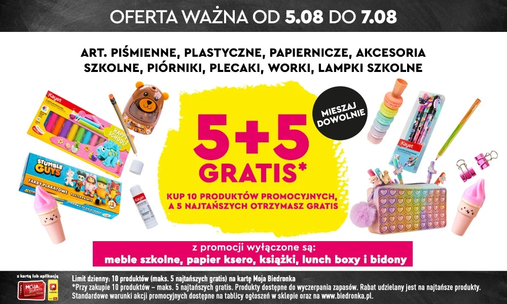 Biedronka oferuje artykuły szkolne w gratisie!