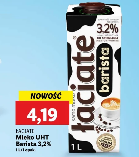 Łaciate Barista Mleko UHT do spieniania 3,2 % 1 l