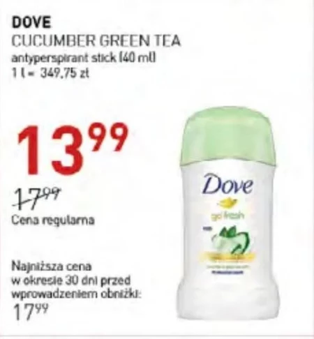Dove Go Fresh Cucumber & Green Tea Scent Antyperspirant w sztyfcie 40 ml