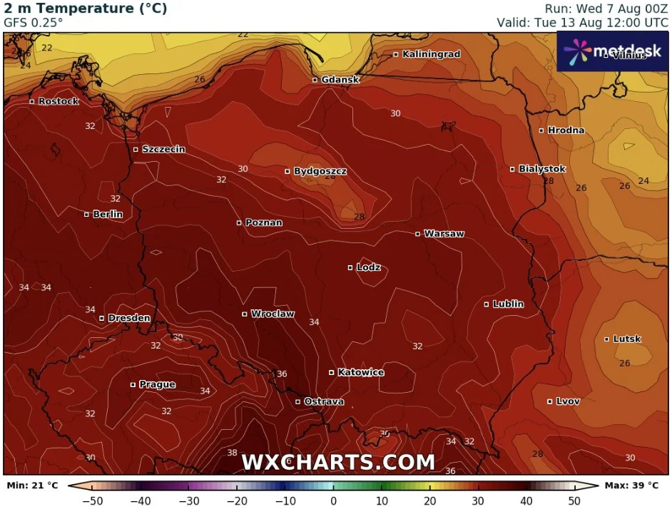 Na początku przyszłego tygodnia do Polski dotrze fala upałów. W wielu miejscach kraju może być nawet około 34 st. C, a według innych wyliczeń nawet więcej