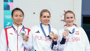 Od lewej: Deng Lijuan; Aleksandra Mirosław oraz Aleksandra Kałucka. Polki zdobyły złoto oraz brąz we wspinaczce sportowej. Obie sportowczynie mogą liczyć na emeryturę olimpijską