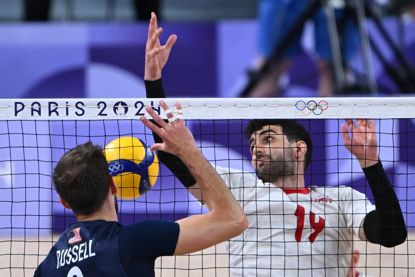 Marcin Janusz i Aaron Russell w czasie meczu Polska - USA