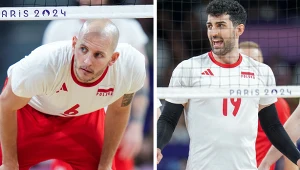 Reprezentacja Polski w siatkówce. Na zdjęciu Bartosz Kurek oraz Marcin Janusz