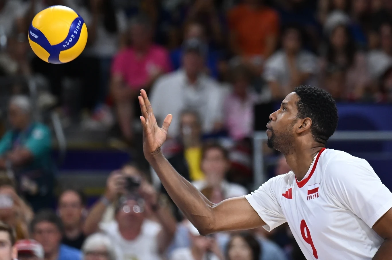 Wilfredo Leon w trakcie meczu Polska - USA