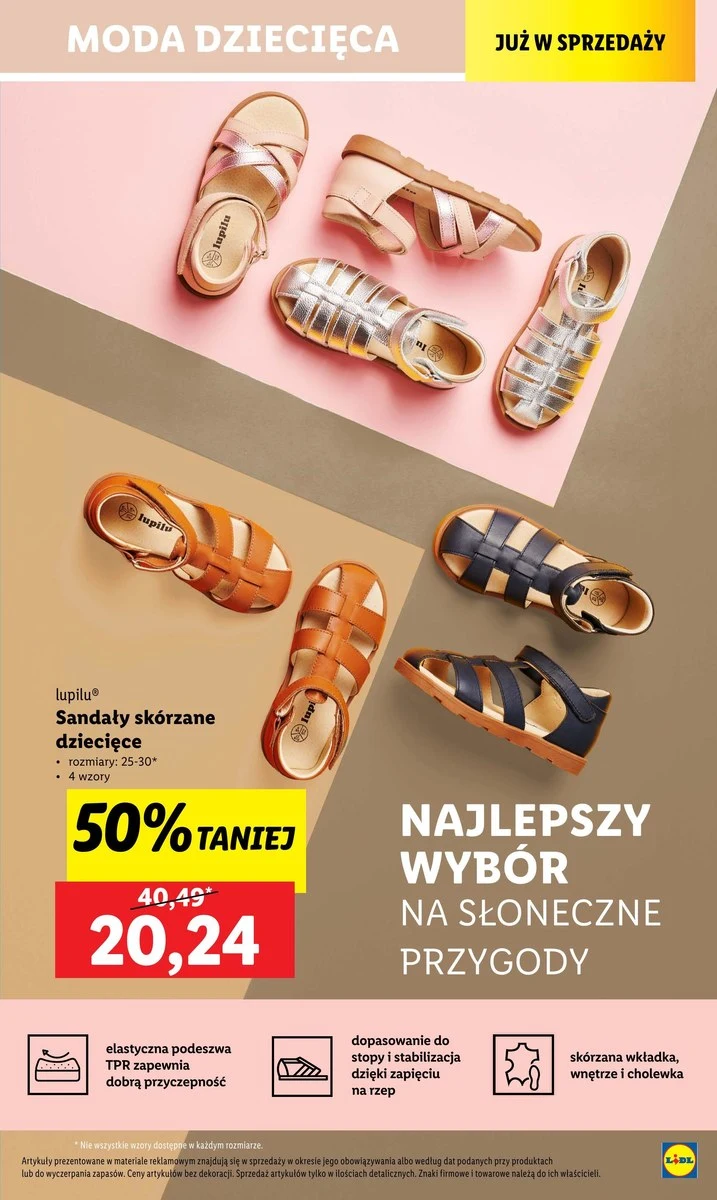 Sandałki skórzane dziecięce 50% taniej 