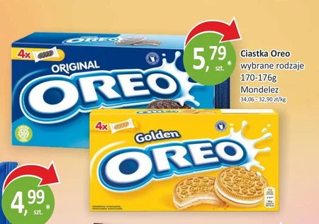 Oreo Ciastka kakaowe z nadzieniem o smaku waniliowym 176 g (4 sztuki)