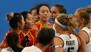 Chinki i Belgijki w meczu hokeja na trawie