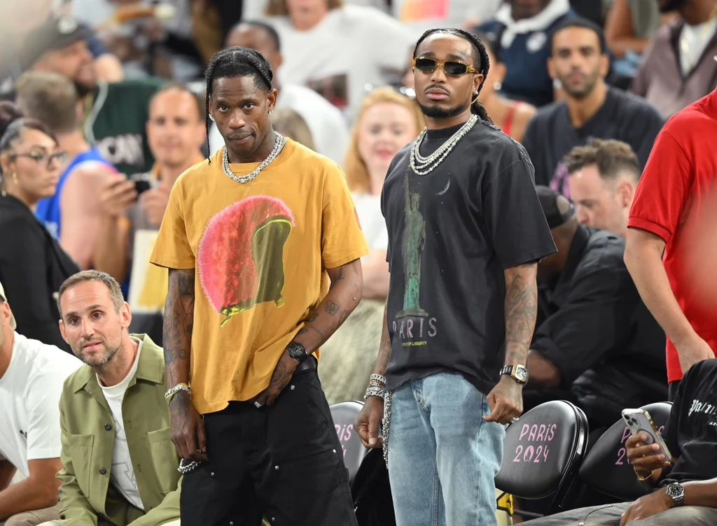 Travis Scott i Quavo na trybunach