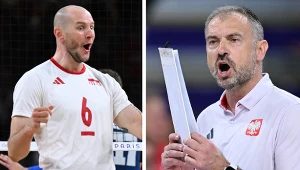 Siatkówka - reprezentacja Polski. Na zdjęciu Bartosz Kurek oraz Nikola Grbić