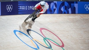 Mateusz Rudyk w półfinale keirinu