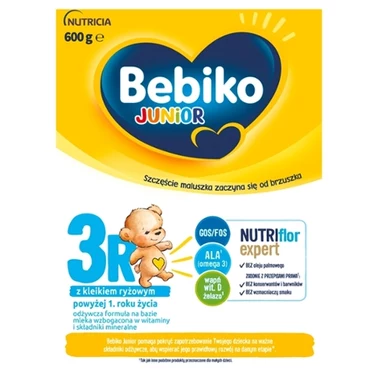 Bebiko Junior 3R Odżywcza formuła na bazie mleka dla dzieci powyżej 1. roku życia 600 g - 1