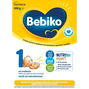 Bebiko 1 Mleko początkowe dla niemowląt od urodzenia 600 g - 2