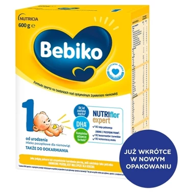 Bebiko 1 Mleko początkowe dla niemowląt od urodzenia 600 g - 1