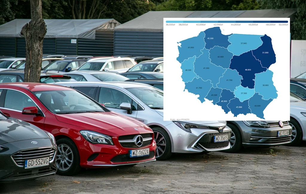 W których regionach Polski samochody używane są najtańsze? 