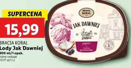 Bracia Koral Jak dawniej Lody jogurt czarna porzeczka 900 ml