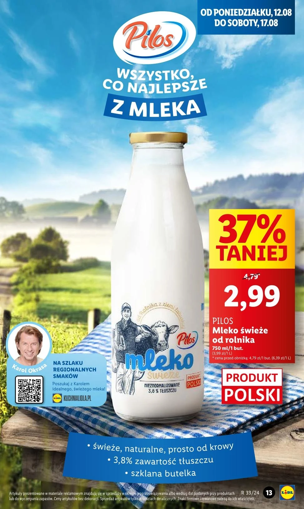 Świeże mleko w Lidlu 