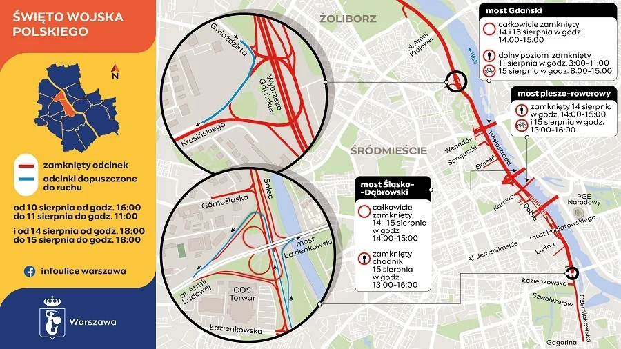 Ze względu na obchody związane ze Świętem Wojska Polskiego warszawiacy muszą być przygotowani na utrudnienia. Ze względu na obchody związane ze Świętem Wojska Polskiego warszawiacy muszą być przygotowani na utrudnienia.