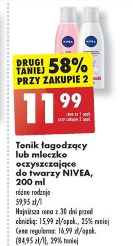 NIVEA Tonik łągodzący cera sucha i wrażliwa 200 ml