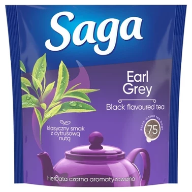 Saga Herbata czarna aromatyzowana earl grey 112,5 g (75 torebek) - 0