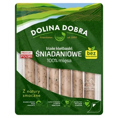 Dolina Dobra Białe kiełbaski śniadaniowe 100 % mięsa 200 g - 0