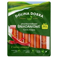 Dolina Dobra Pikantne kiełbaski śniadaniowe 100 % mięsa 200 g