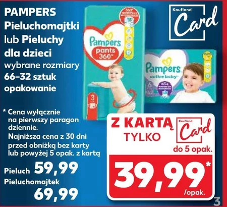 Pieluchomajtki Pampers Active Baby, rozmiar 4, pieluszki 66, 9kg-15kg