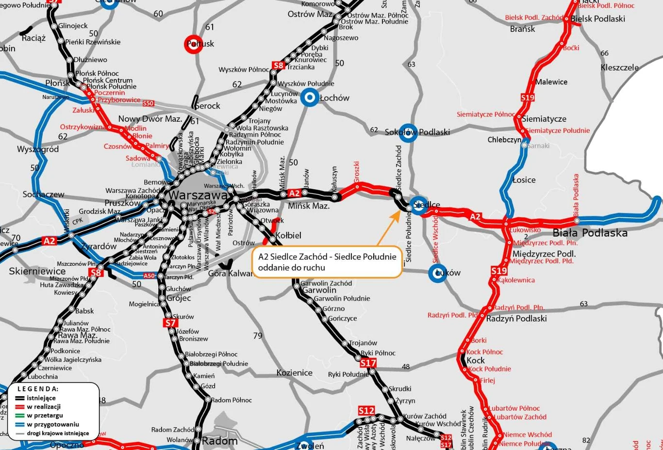 GDDKiA informuje o oddaniu do użytkowania kolejnych fragmentów A2 GDDKiA informuje o oddaniu do użytkowania kolejnych fragmentów A2