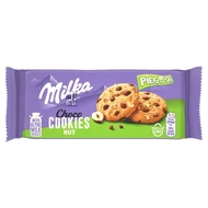 Milka Pieguski Choco Cookies Nut Ciasteczka z kawałkami czekolady mlecznej i orzechami 135 g